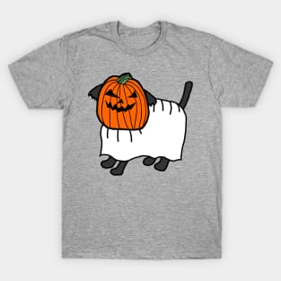 Cute Dog Wearing Halloween Horror Costume T-Shirt